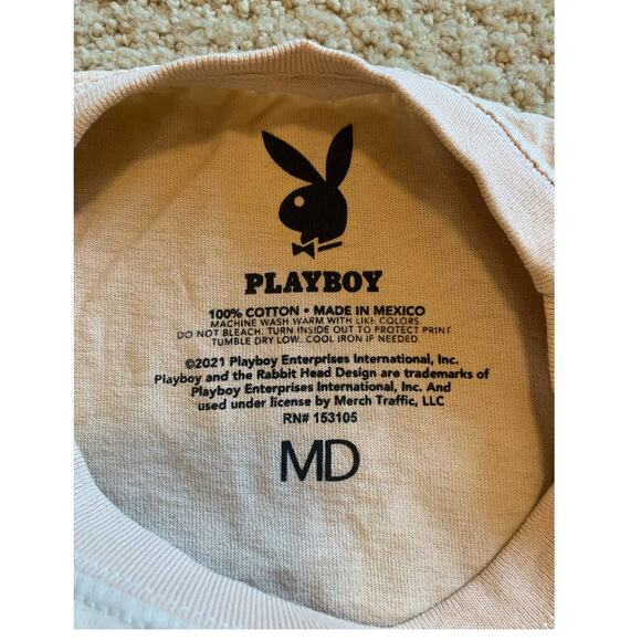 NWOT Tilly's Playboy Athletic Department Beige Shirt - Picture 3 of 3